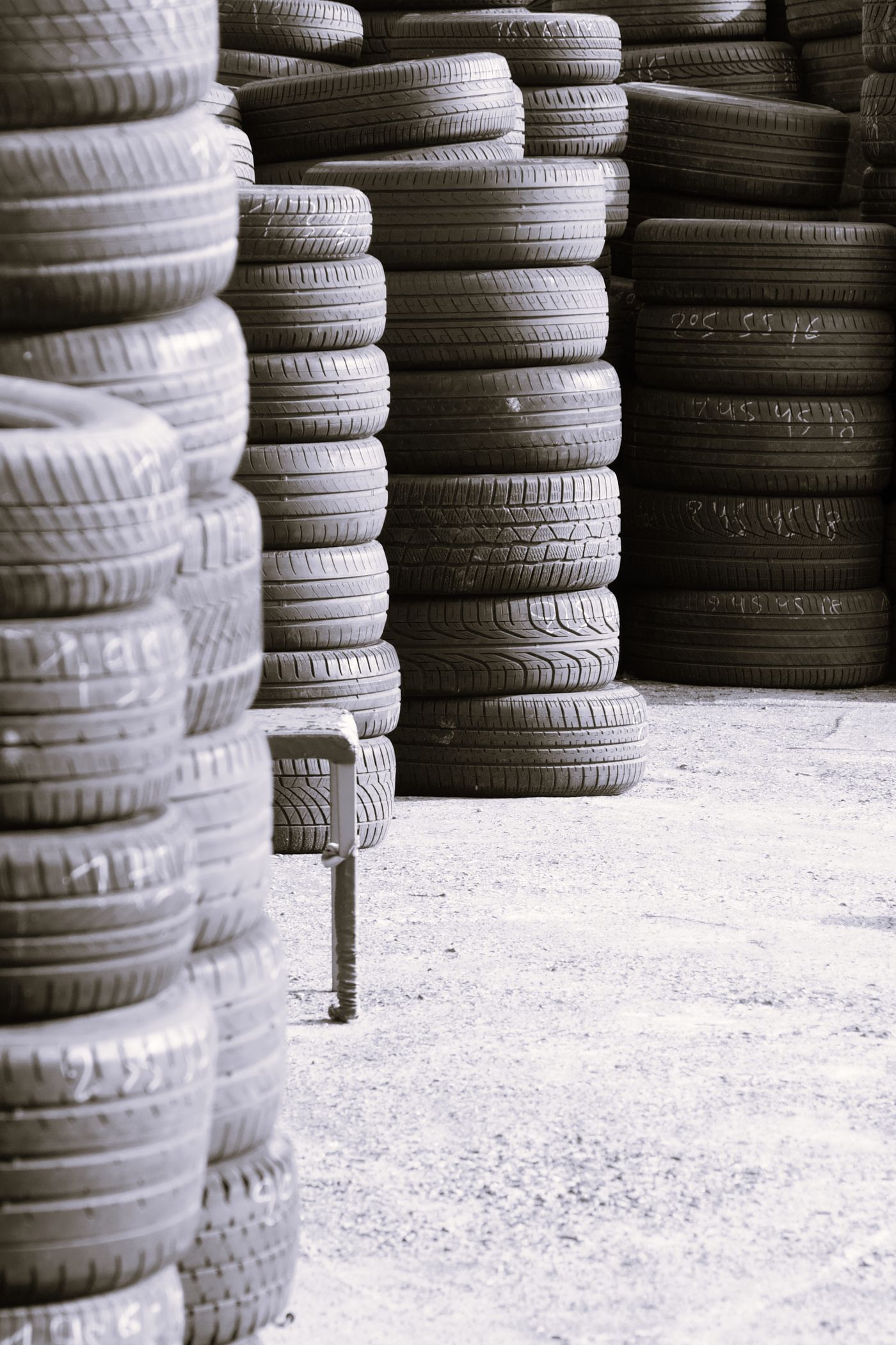 Stacks of automotive parts in a warehouse facility