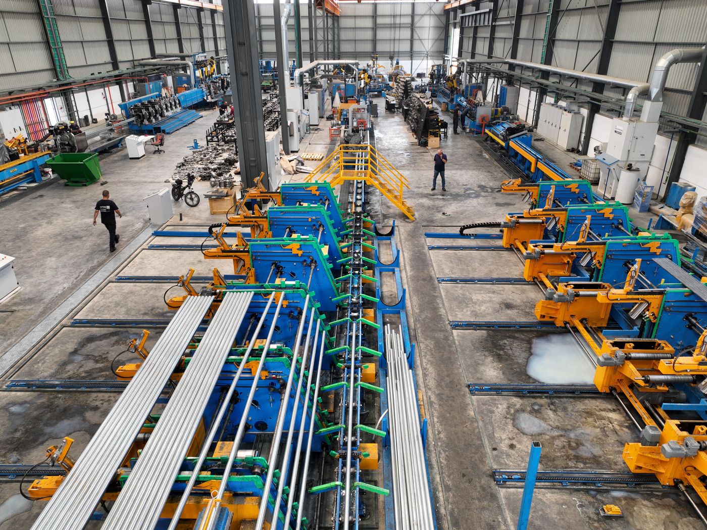 Vast industrial manufacturing plant interior